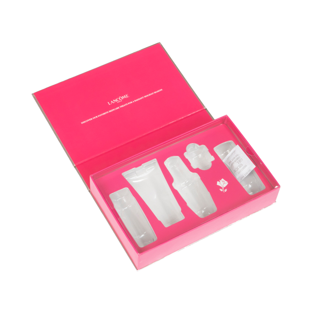 High end luxurious Cosmetic Set Packaging Box Red Gift Box with inner vactray 