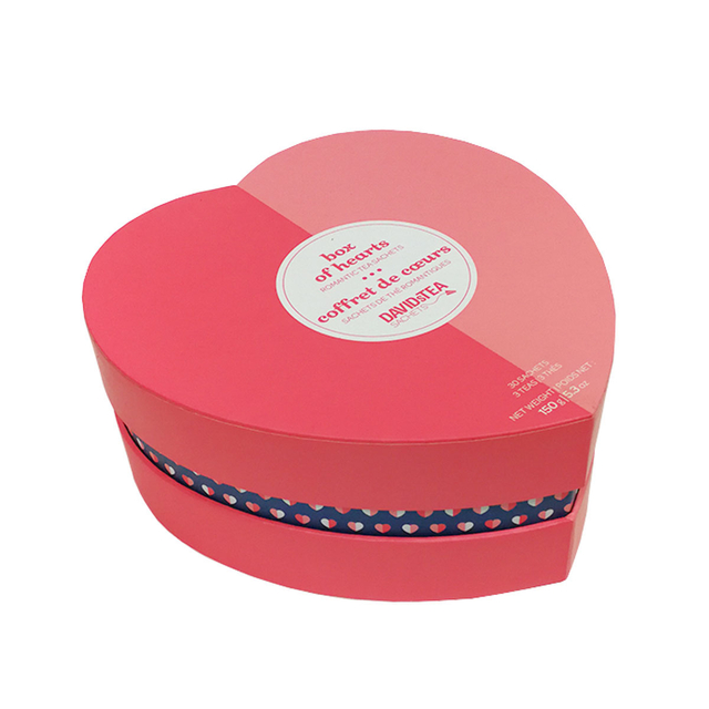 Red Heart Shaped Septate Gift Box Case Packaging Box