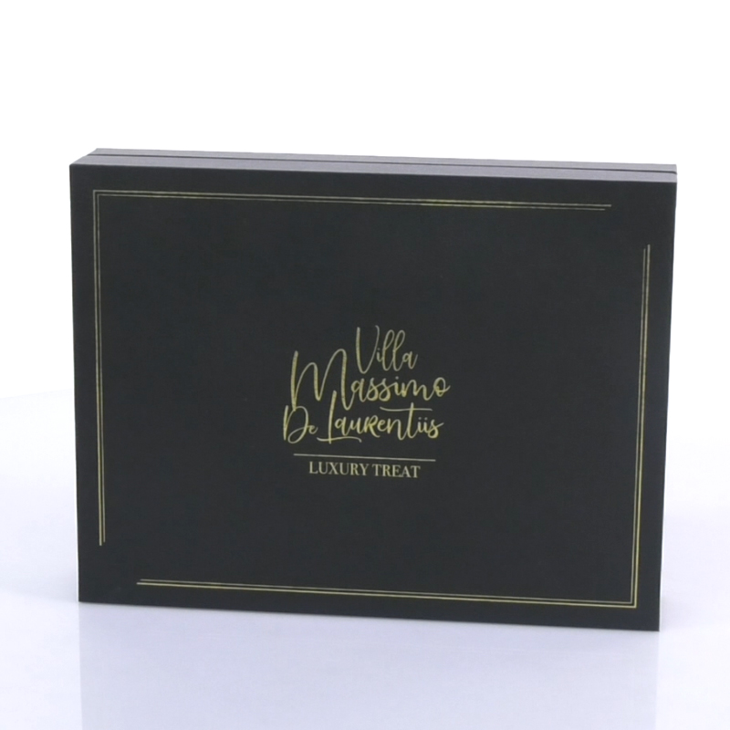 Black Leather Gift Boxes MDF Cigar Packaging Box with Gold Stamping Embossing 