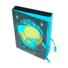 Uniquely designed Blue Gift Packaging Box Special Book Style Box with Ribbon
