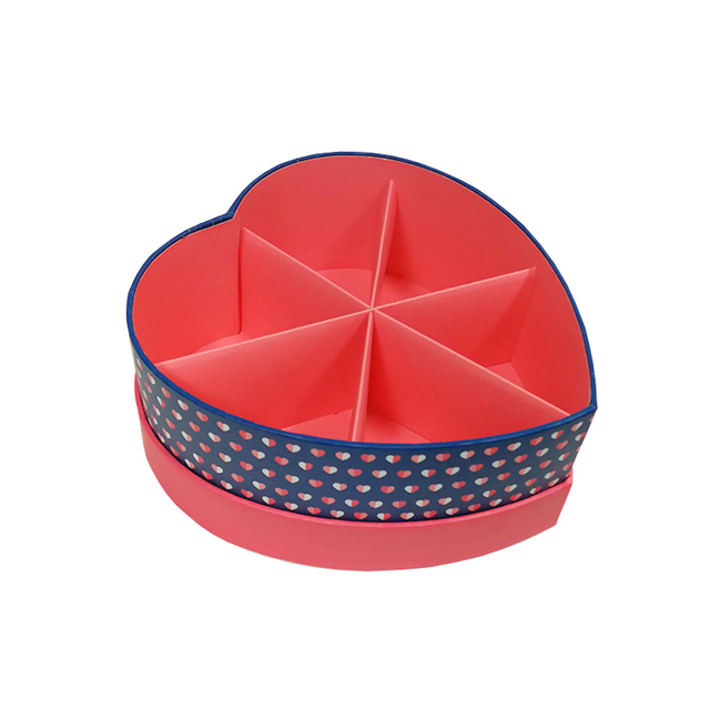 Red Heart Shaped Septate Gift Box Case Packaging Box
