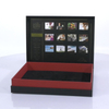 Black Leather Gift Boxes MDF Cigar Packaging Box with Gold Stamping Embossing 