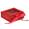 Bespoke Gorgeous Red Pink Green Gift box Cosmetic Packaging Box with window and ribbon 