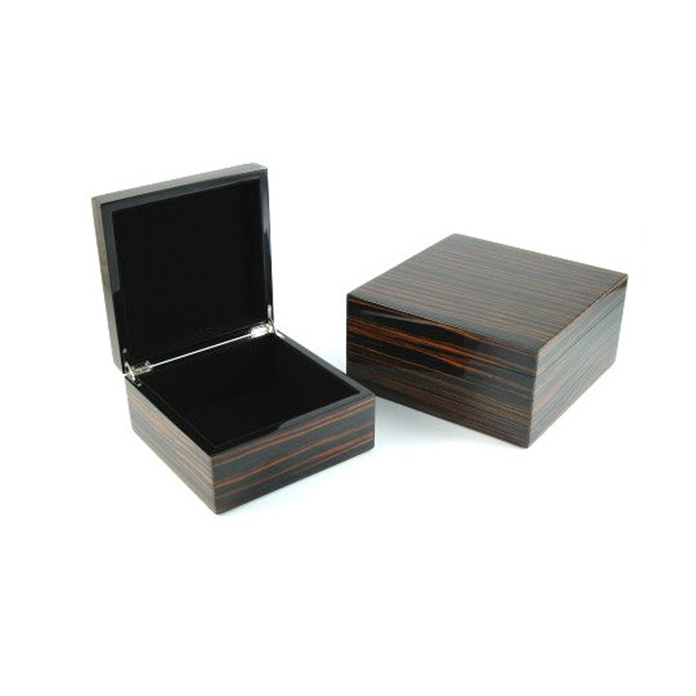 2024 New Arrival Hand made Wooden Boxes Black Glossy Wood Storage with Custom Logo
