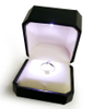 Black Leather Ring Box Jewelry Display Box with LED light