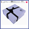 Bespoke Blue Collapsible Wellness Packaging Box Foldable Health Care Gift Box with Black Ribbon
